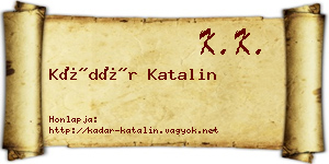 Kádár Katalin névjegykártya